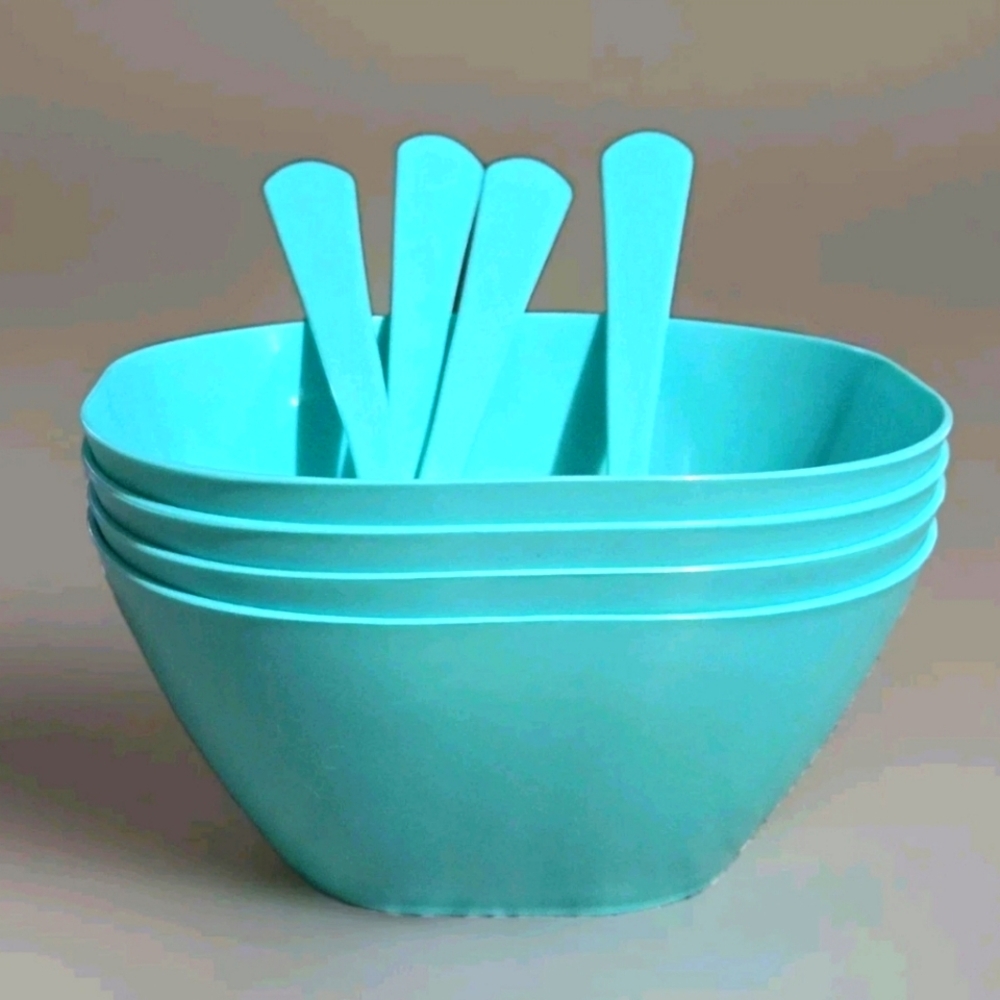 🍒🍒 Aqua Dining Bowl and Spoon Set